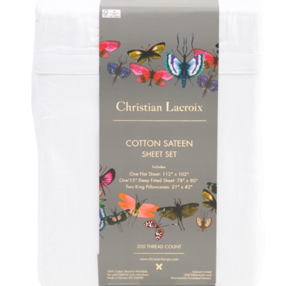 Christian Lacroix Other - Christian Lacroix Cotton Sateen Queen Sheet Set 200 ct New